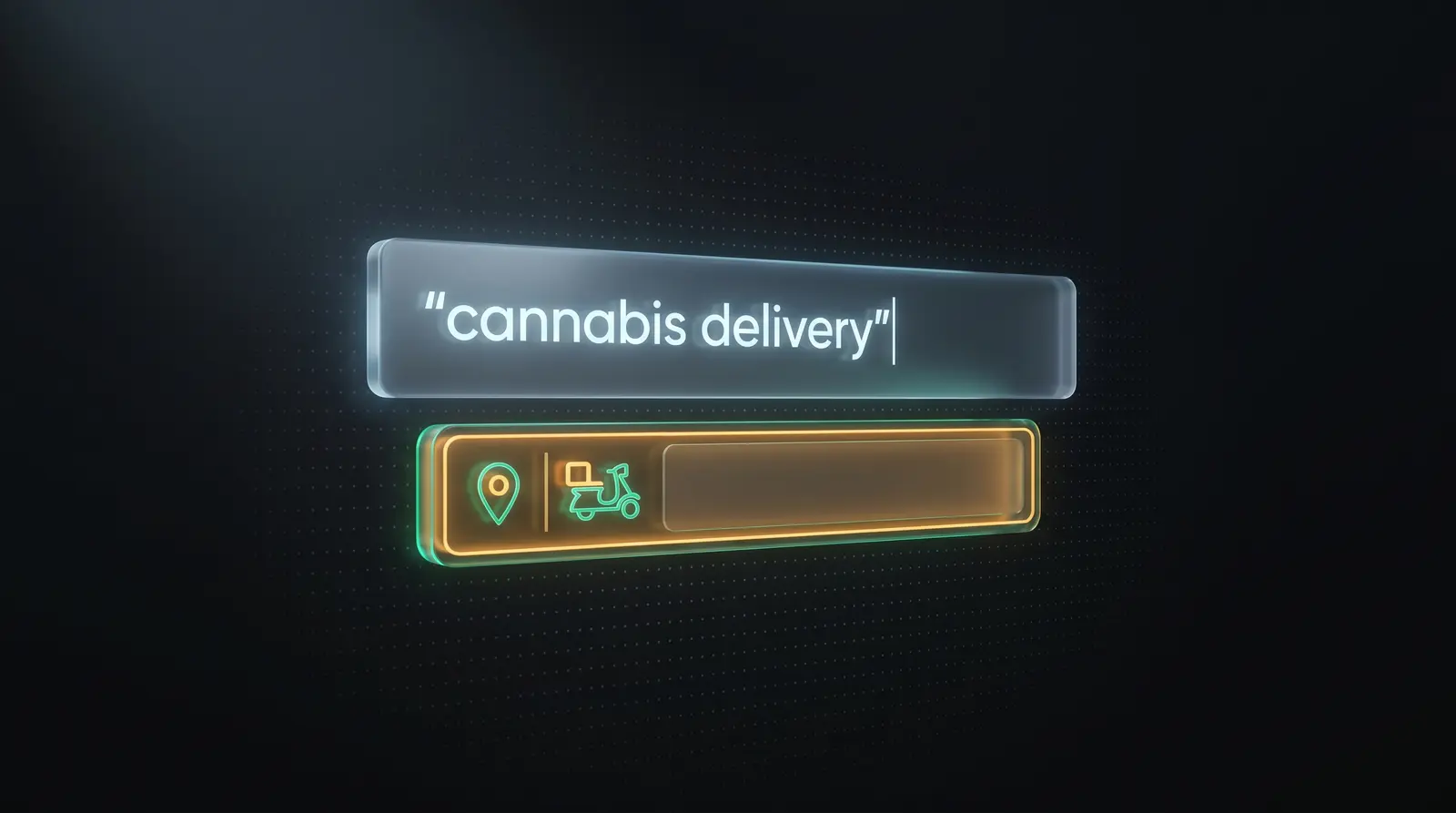 Un teléfono mostrando una búsqueda de “domicilio de cannabis” con un local como primer resultado