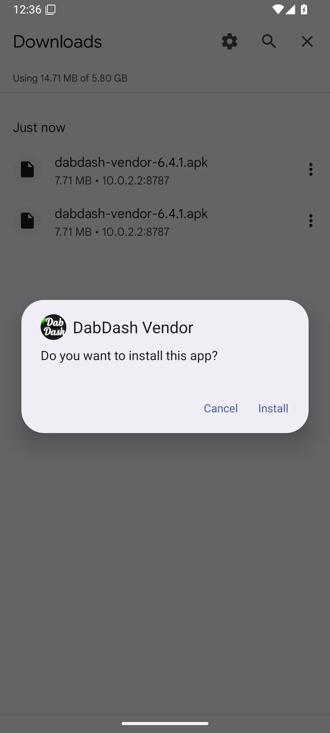 Confirmación del instalador de paquetes en Android 16