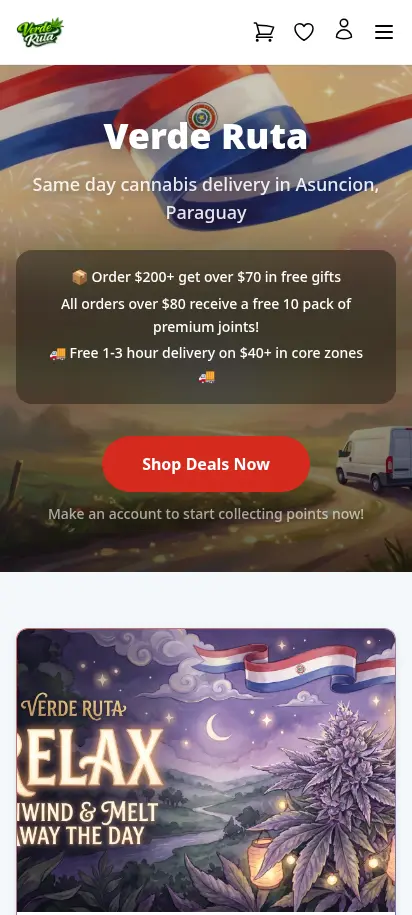 Página de inicio de la tienda DabDash con hero personalizado, productos destacados y accesos directos a categorías
