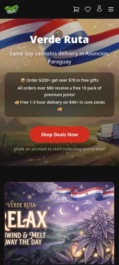Página de inicio de la tienda DabDash con hero personalizado, productos destacados y accesos directos a categorías