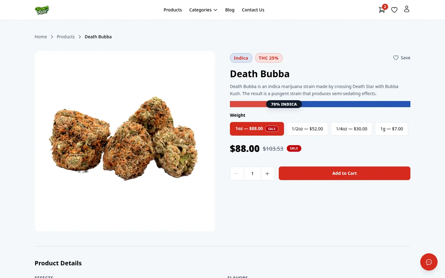 Página de detalle de producto de DabDash mostrando una oferta en paquete activa y progreso del paquete
