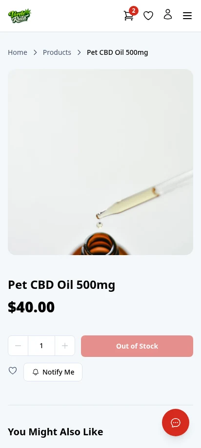 DabDash out of stock product page showing restock email sign-up