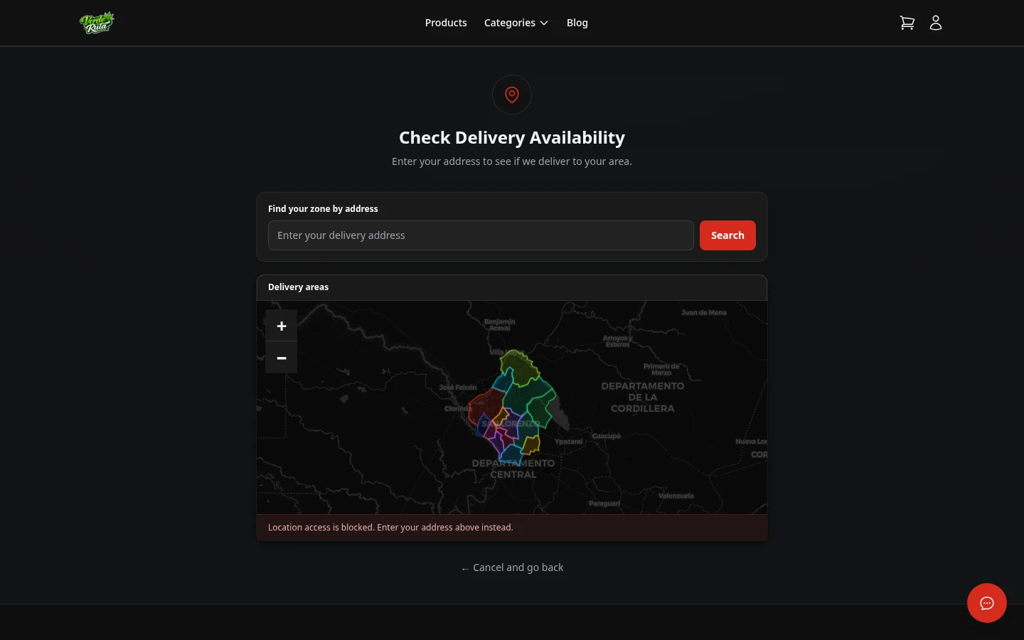 Selector de Zona de Reparto screenshot