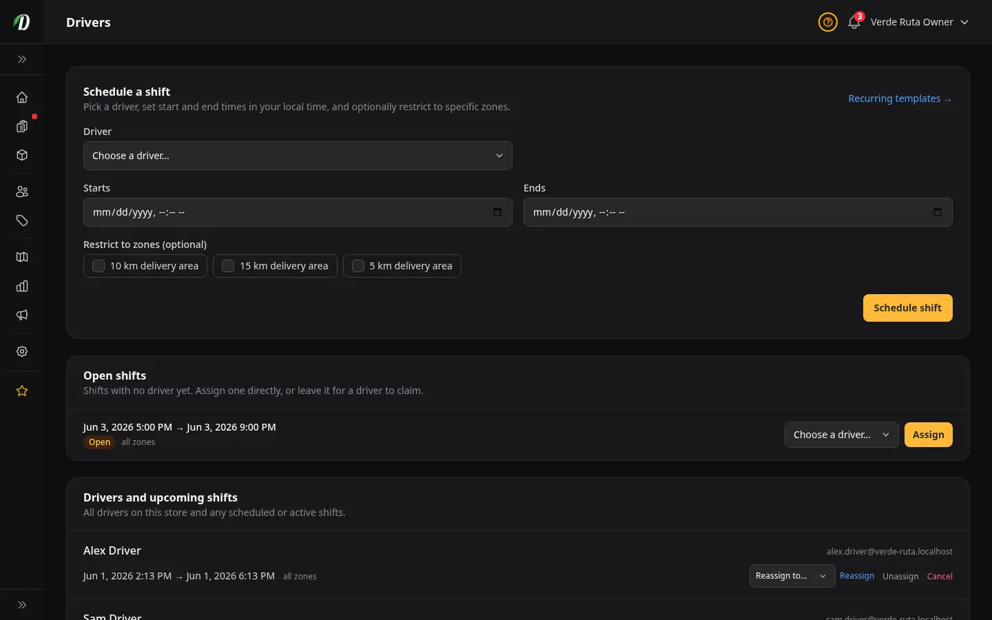 Planificación de Repartidores captura de pantalla